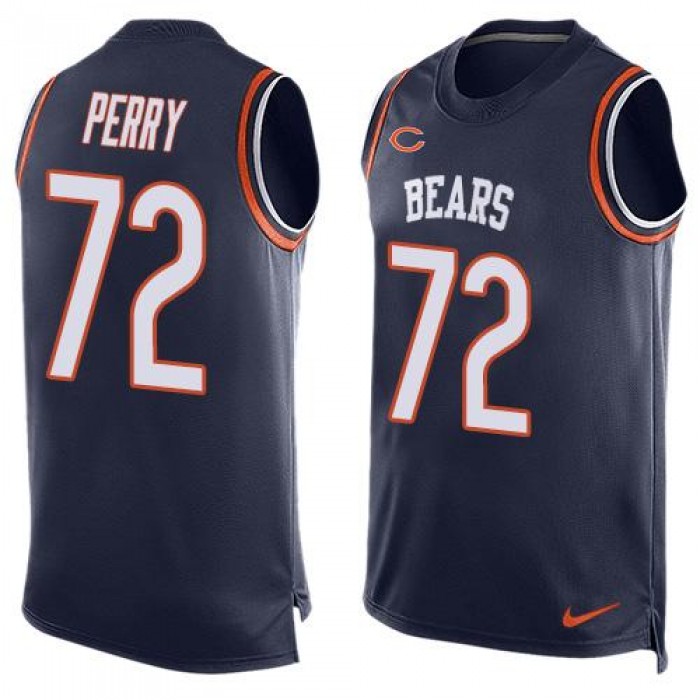 Men's Chicago Bears #72 William Perry Navy Blue Hot Pressing Player Name & Number Nike NFL Tank Top Jersey