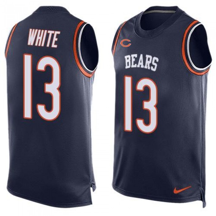 Men's Chicago Bears #13 Kevin White Navy Blue Hot Pressing Player Name & Number Nike NFL Tank Top Jersey