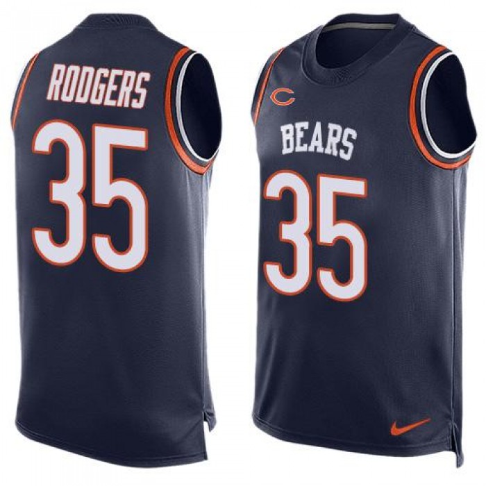 Men's Chicago Bears #35 Jacquizz Rodgers Navy Blue Hot Pressing Player Name & Number Nike NFL Tank Top Jersey