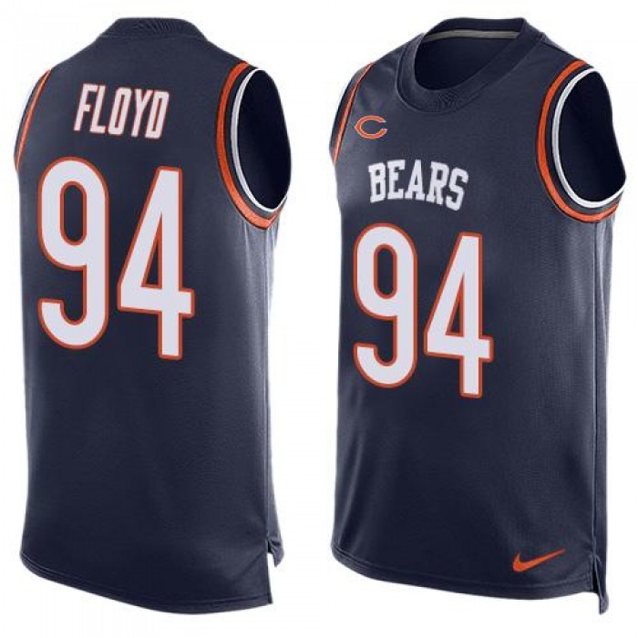 Men's Chicago Bears #94 Leonard Floyd Navy Blue Hot Pressing Player Name & Number Nike NFL Tank Top Jersey