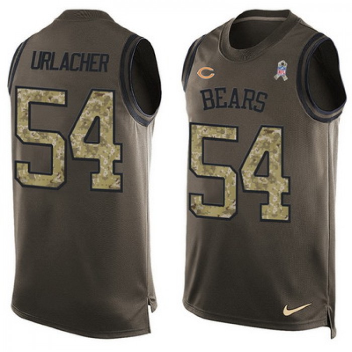 Men's Chicago Bears #54 Brian Urlacher Green Salute to Service Hot Pressing Player Name & Number Nike NFL Tank Top Jersey