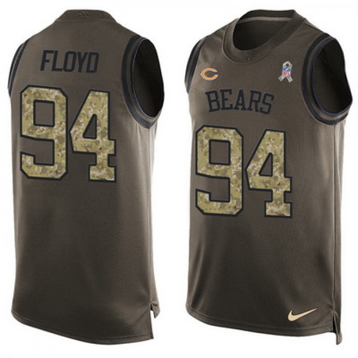 Men's Chicago Bears #94 Leonard Floyd Green Salute to Service Hot Pressing Player Name & Number Nike NFL Tank Top Jersey