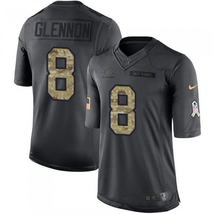 Nike Chicago Bears #8 Mike Glennon Black Men's Stitched NFL Limited 2016 Salute to Service Jersey