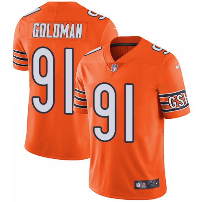 Nike Chicago Bears #91 Eddie Goldman Orange Men's Stitched NFL Limited Rush Jersey