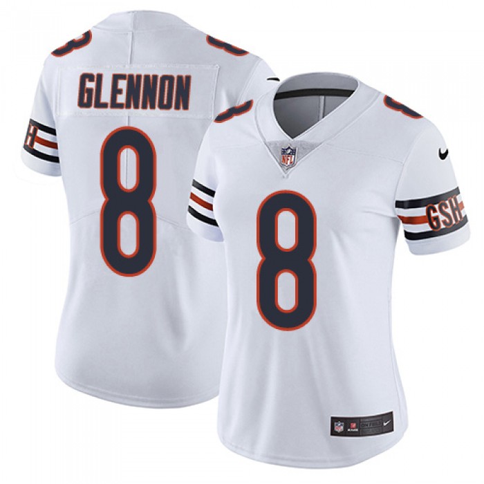 Women's Nike Bears #8 Mike Glennon White Stitched NFL Vapor Untouchable Limited Jersey