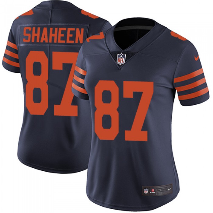 Women's Nike Bears #87 Adam Shaheen Navy Blue Alternate Stitched NFL Vapor Untouchable Limited Jersey