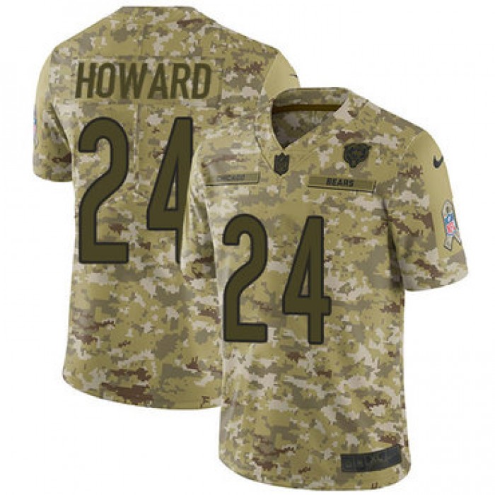 Nike Bears #24 Jordan Howard Camo Men's Stitched NFL Limited 2018 Salute To Service Jersey