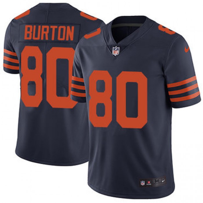Nike Bears 80 Trey Burton Navy Blue Alternate Men's Stitched NFL Vapor Untouchable Limited Jersey