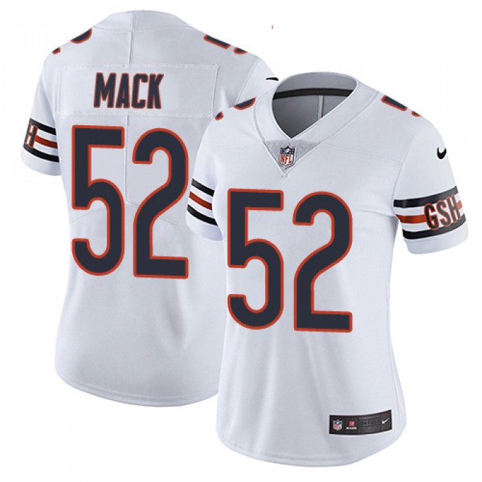 Nike Bears #52 Khalil Mack White Women's Stitched NFL Vapor Untouchable Limited Jersey