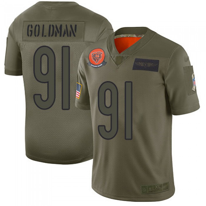 Nike Bears #91 Eddie Goldman Camo Men's Stitched NFL Limited 2019 Salute To Service Jersey