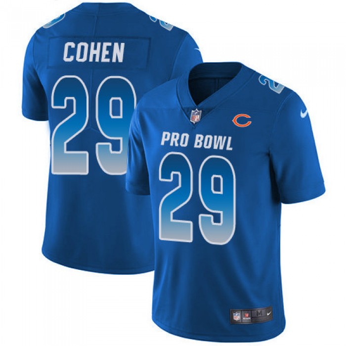 Nike Chicago Bears #29 Tarik Cohen Royal Men's Stitched NFL Limited NFC 2019 Pro Bowl Jersey