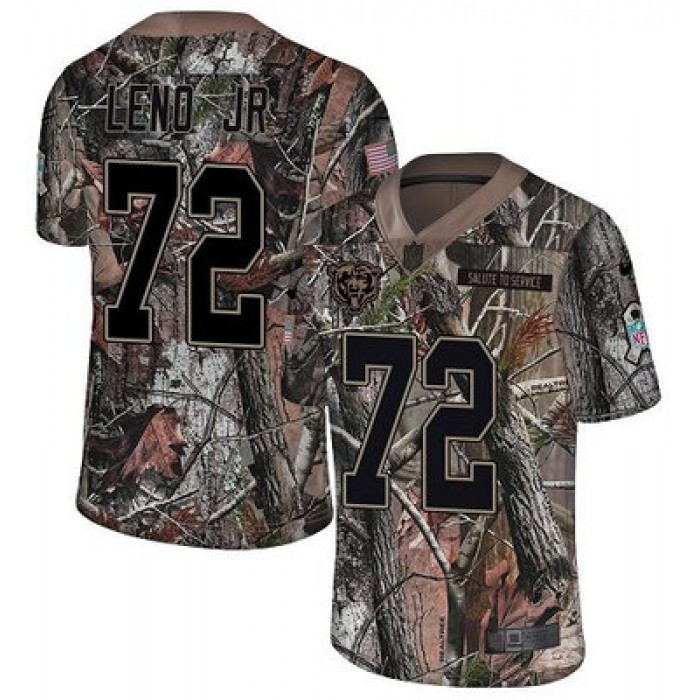 Men's Nike Chicago Bears #72 Charles Leno Jr Camo Stitched Football Limited Rush Realtree Jersey