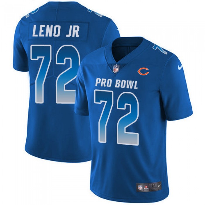 Men's Nike Chicago Bears #72 Charles Leno Jr Royal Stitched Football Limited NFC 2019 Pro Bowl Jersey
