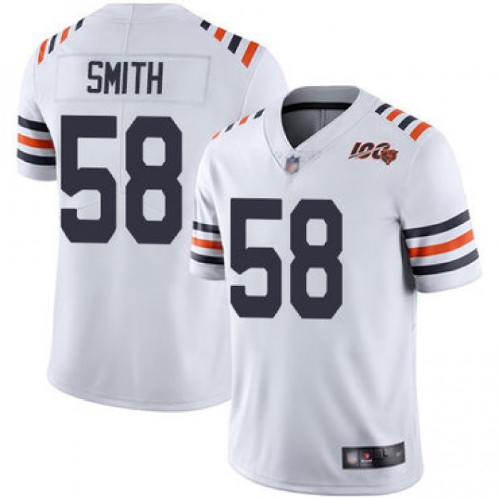 Bears #58 Roquan Smith White Alternate Men's Stitched Football Vapor Untouchable Limited 100th Season Jersey