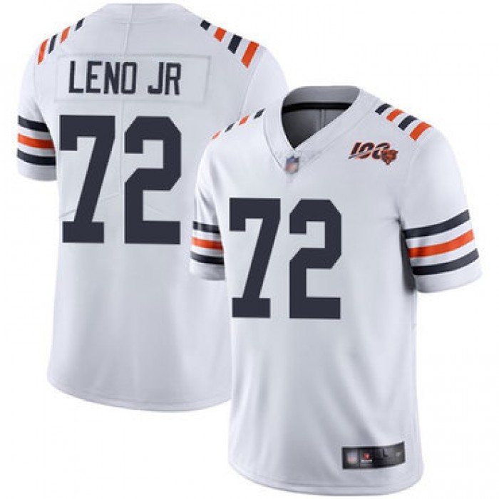 Bears #72 Charles Leno Jr White Alternate Youth Stitched Football Vapor Untouchable Limited 100th Season Jersey