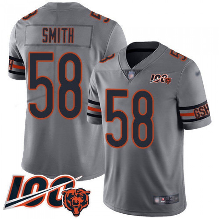 Bears #58 Roquan Smith Silver Men's Stitched Football Limited Inverted Legend 100th Season Jersey