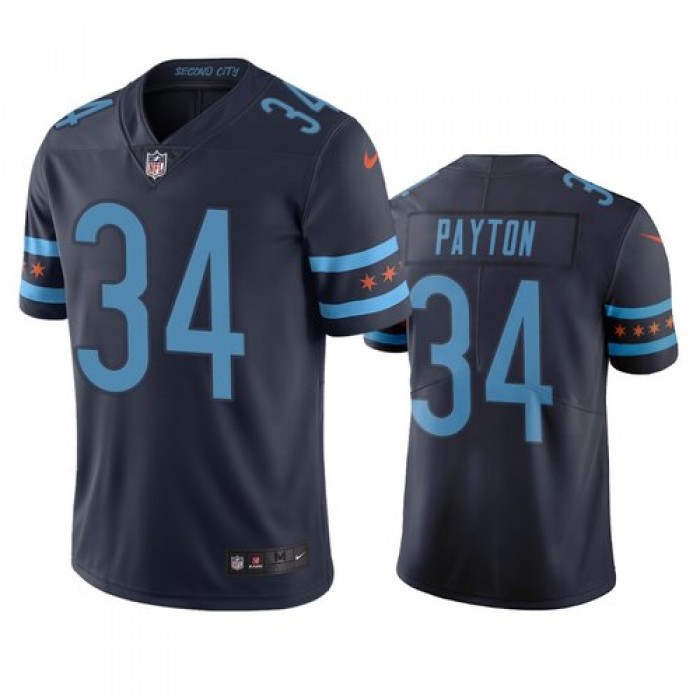 Chicago Bears #34 Walter Payton Navy Vapor Limited City Edition NFL Jersey