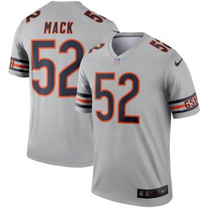 Nike Chicago Bears 52 Khalil Mack Silver Inverted Legend Jersey