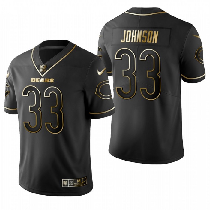 Men's Chicago Bears #33 Jaylon Johnson Black 2020 NFL Draft Golden Edition Jersey