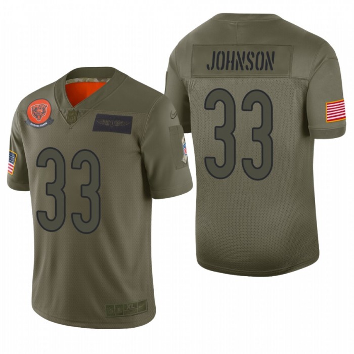 Men's Chicago Bears #33 Jaylon Johnson Olive 2019 Salute to Service Limited Jersey