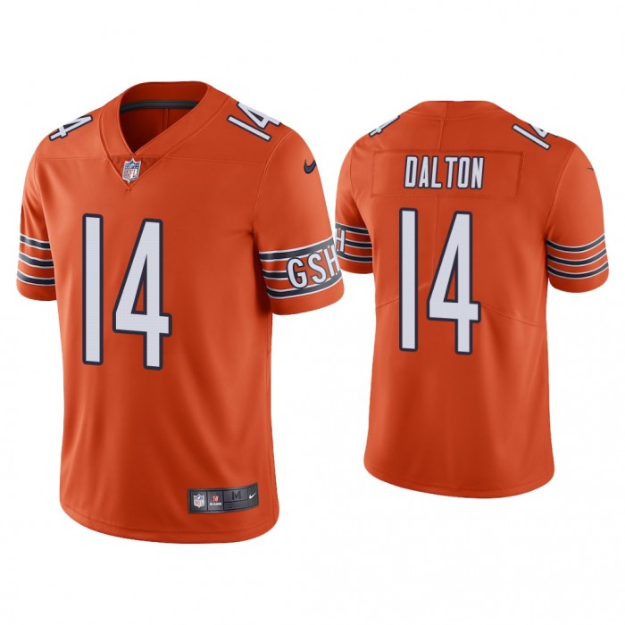 Men's Chicago Bears #14 Andy Dalton Orange Vapor untouchable Limited Stitched Jersey