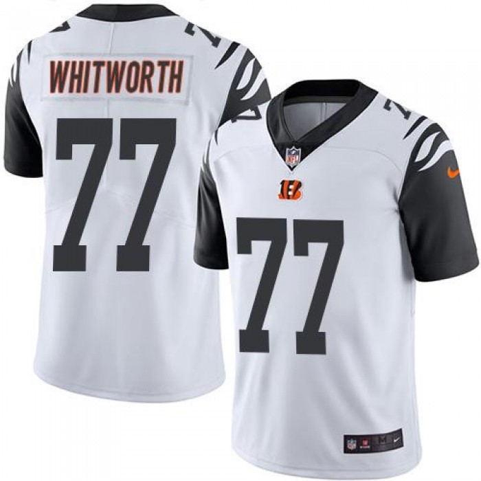 Nike Bengals #77 Andrew Whitworth White Men's Stitched NFL Limited Rush Jersey