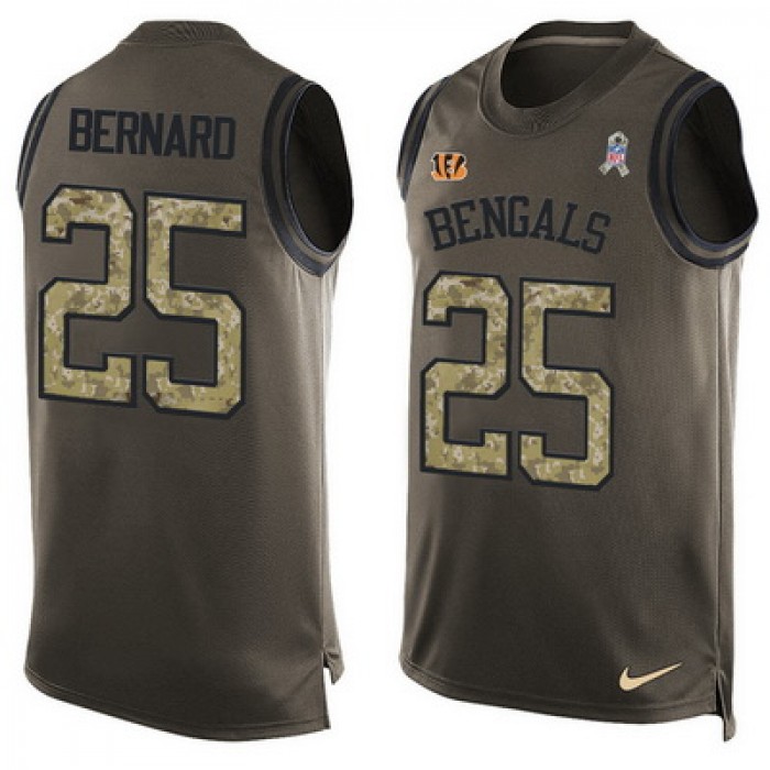 Men's Cincinnati Bengals #25 Giovani Bernard Green Salute to Service Hot Pressing Player Name & Number Nike NFL Tank Top Jersey