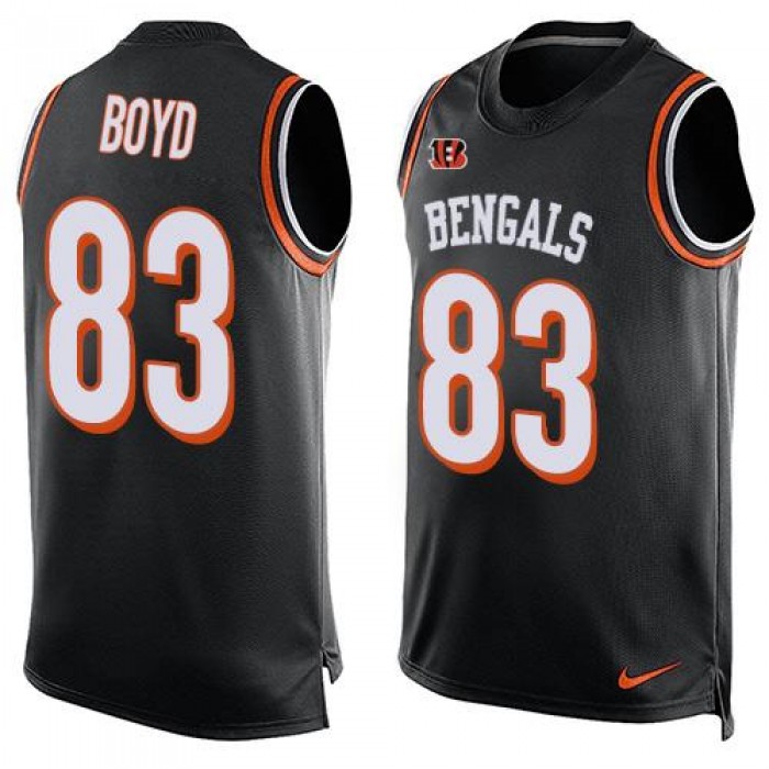 Men's Cincinnati Bengals #83 Tyler Boyd Black Hot Pressing Player Name & Number Nike NFL Tank Top Jersey