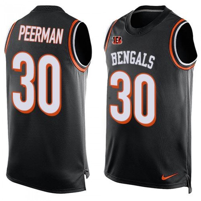 Men's Cincinnati Bengals #30 Cedric Peerman Black Hot Pressing Player Name & Number Nike NFL Tank Top Jersey