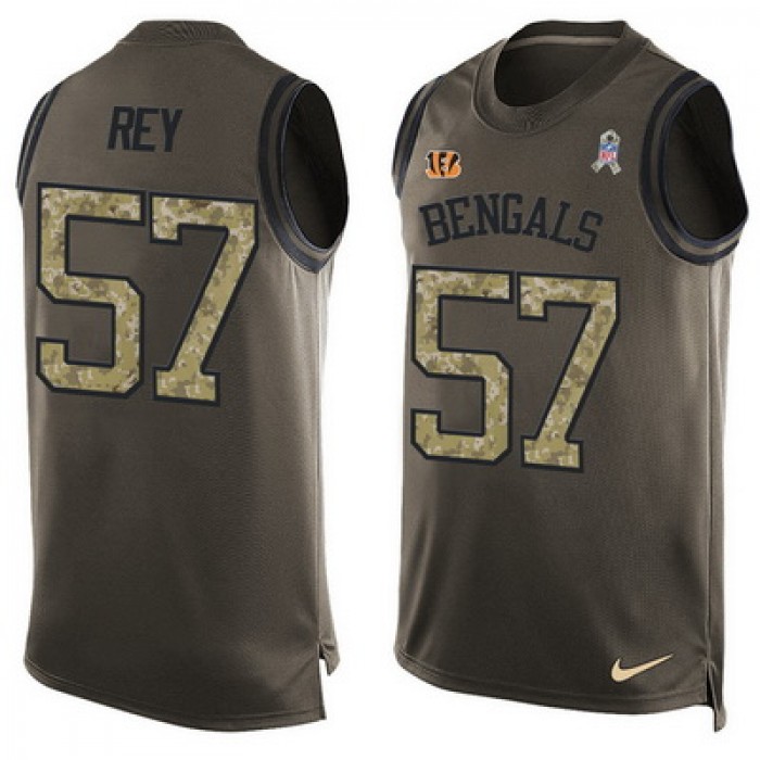 Men's Cincinnati Bengals #57 Vincent Rey Green Salute to Service Hot Pressing Player Name & Number Nike NFL Tank Top Jersey