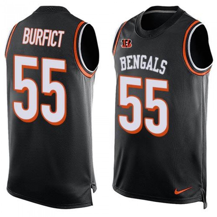 Men's Cincinnati Bengals #55 Vontaze Burfict Black Hot Pressing Player Name & Number Nike NFL Tank Top Jersey