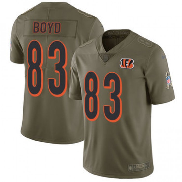 Nike Cincinnati Bengals #83 Tyler Boyd Olive Men's Stitched NFL Limited 2017 Salute To Service Jersey