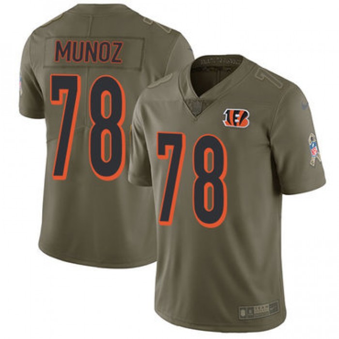 Nike Cincinnati Bengals #78 Anthony Munoz Olive Men's Stitched NFL Limited 2017 Salute To Service Jersey