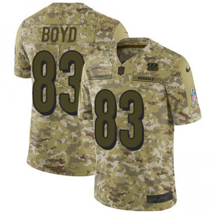 Nike Bengals #83 Tyler Boyd Camo Men's Stitched NFL Limited 2018 Salute To Service Jersey