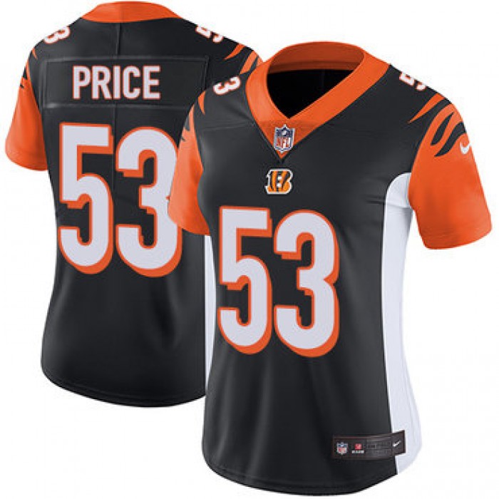 Nike Bengals #53 Billy Price Black Team Color Women's Stitched NFL Vapor Untouchable Limited Jersey