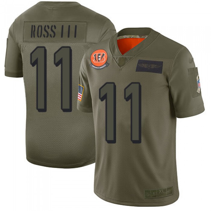 Nike Bengals #11 John Ross III Camo Men's Stitched NFL Limited 2019 Salute To Service Jersey