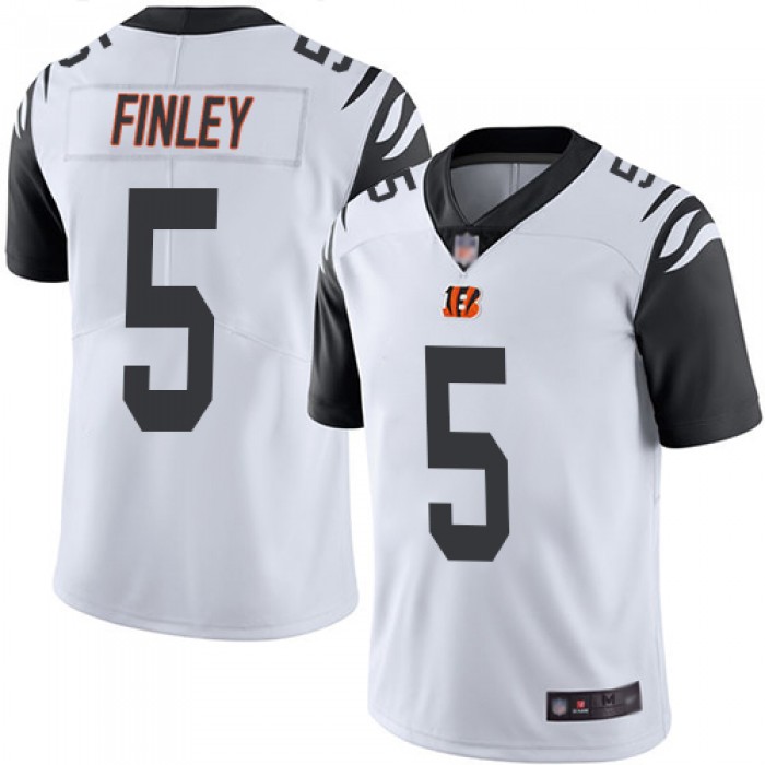 Bengals #5 Ryan Finley White Men's Stitched Football Limited Rush Jersey