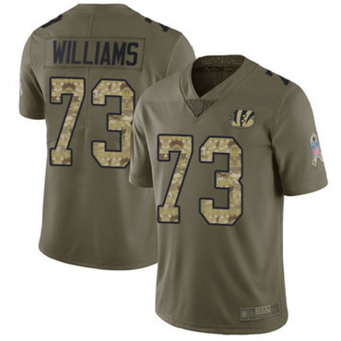 Bengals #73 Jonah Williams Olive Camo Men's Stitched Football Limited 2017 Salute To Service Jersey