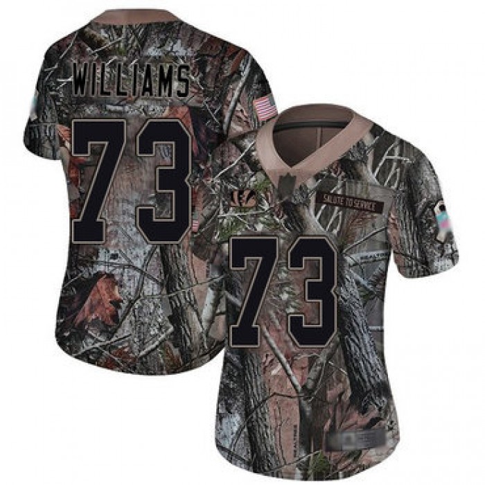 Bengals #73 Jonah Williams Camo Women's Stitched Football Limited Rush Realtree Jersey