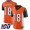 Bengals #18 A.J. Green Orange Alternate Men's Stitched Football 100th Season Vapor Limited Jersey