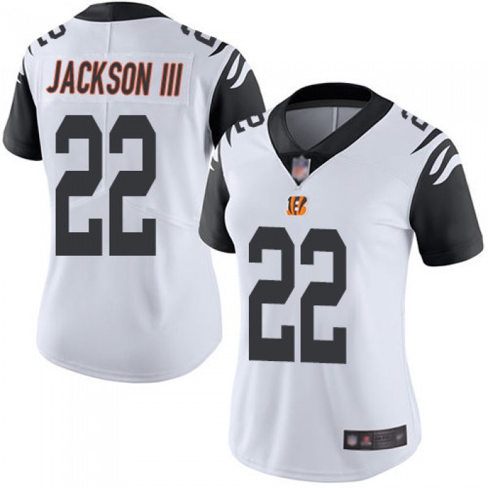 Nike Bengals #22 William Jackson III White Women's Stitched NFL Limited Rush Jersey