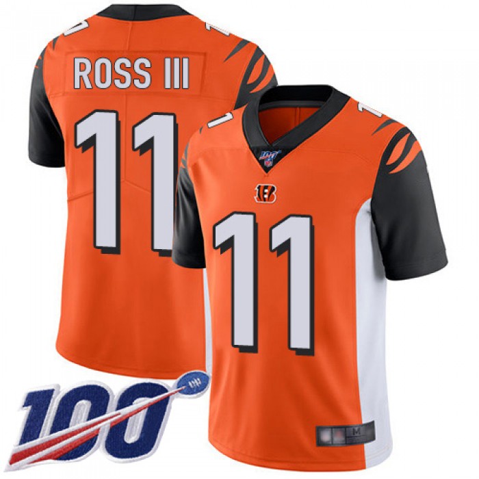 Nike Bengals #11 John Ross III Orange Alternate Men's Stitched NFL 100th Season Vapor Limited Jersey