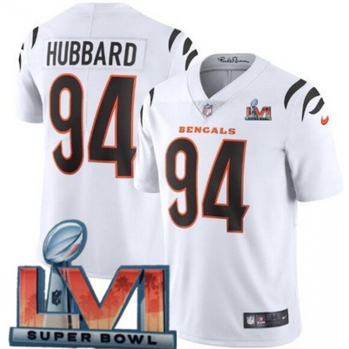 Men's Cincinnati Bengals #94 Sam Hubbard Limited White 2022 Super Bowl LVI Bound Vapor Jersey