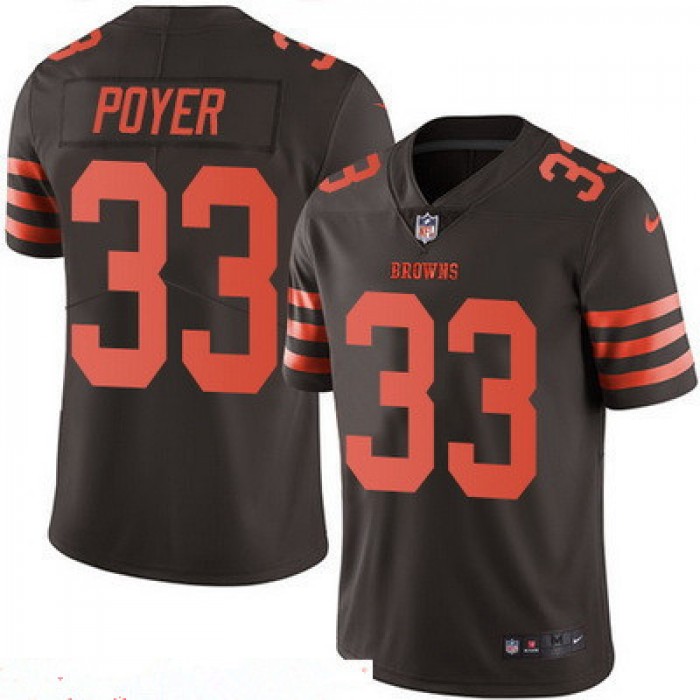 Men's Cleveland Browns #33 Jordan Poyer Brown 2016 Color Rush Stitched NFL Nike Limited Jersey