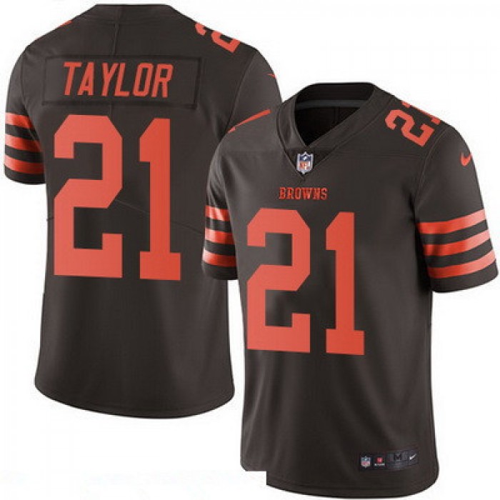 Men's Cleveland Browns #21 Jamar Taylor Brown 2016 Color Rush Stitched NFL Nike Limited Jersey
