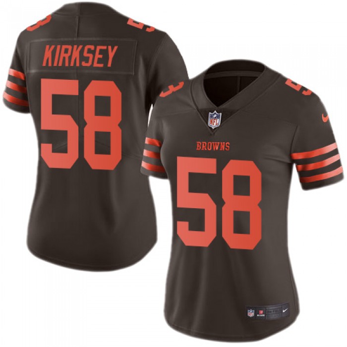 Women's Nike Cleveland Browns #58 Christian Kirksey Brown Stitched NFL Limited Rush Jersey