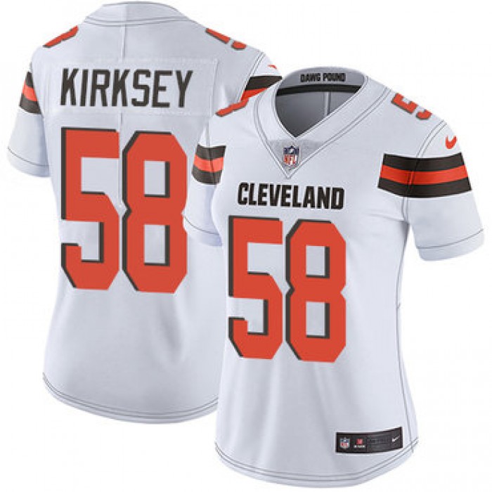 Women's Nike Cleveland Browns #58 Christian Kirksey White Stitched NFL Vapor Untouchable Limited Jersey