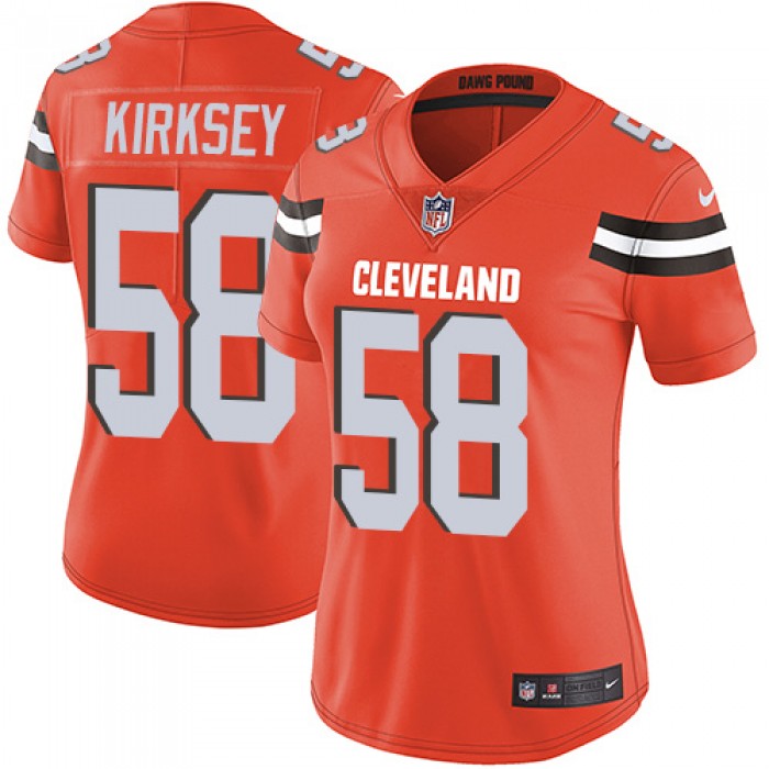 Women's Nike Cleveland Browns #58 Christian Kirksey Orange Alternate Stitched NFL Vapor Untouchable Limited Jersey