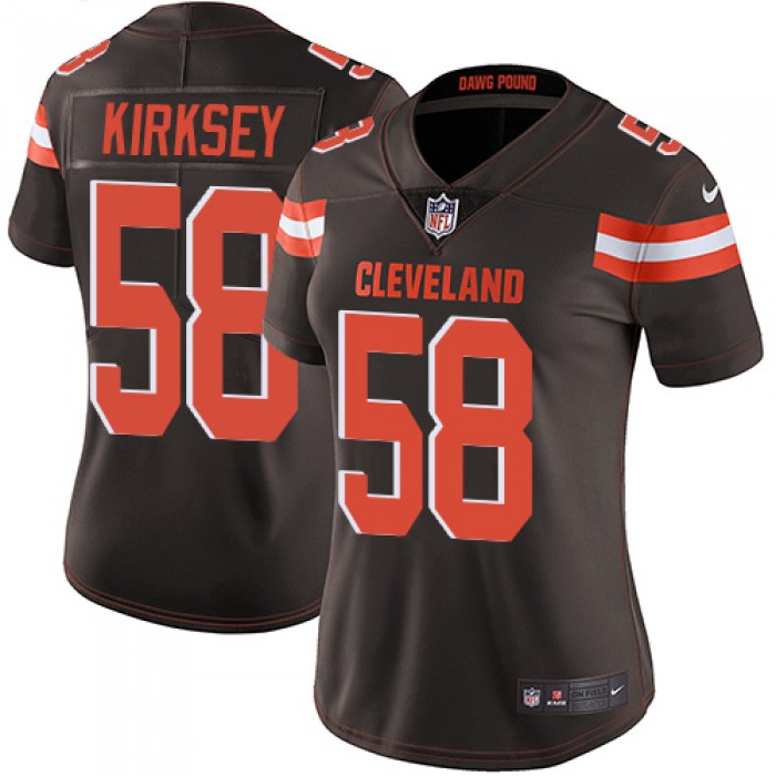 Women's Nike Cleveland Browns #58 Christian Kirksey Brown Team Color Stitched NFL Vapor Untouchable Limited Jersey