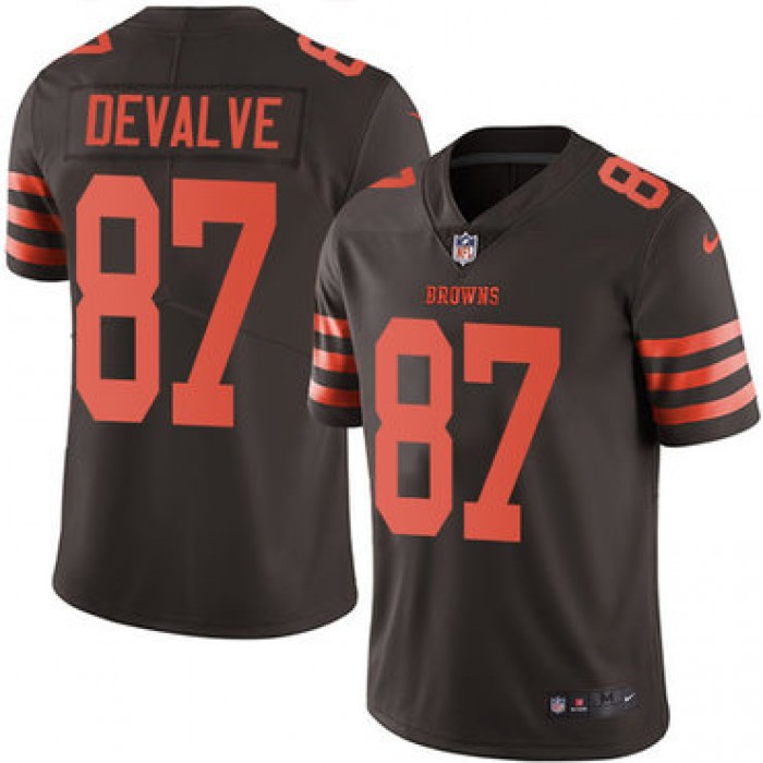 Nike Browns #87 Seth DeValve Brown Men's Stitched NFL Limited Rush Jersey